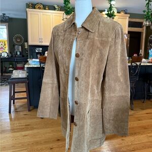 Bernardo Suede Jacket in Rich Tan